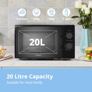 COMFEE Compact Microwave, 700W – Black