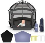 Laras Loft Pop Up Playpen for Babies and Toddlers - Foldable Baby Playpen with Canopy (UPF50), Mat, Wind Shade & Carry Bag - Durable Baby Beach Tent, Portable Baby Play Yard for Indoor and Outdoor