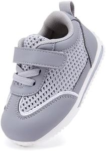 BMCiTYBM Baby Walking Shoes Boy Girl Breathable Mesh Tennis Sneakers Infant First Walker Shoes 6 9 12 18 24 Months Grey Size 6-12 Months Infant