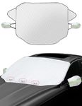 Starlife Car Windscreen Cover for Winter Frost Ice Snow, Ultra-thick Windshield Protector with Side Mirror Covers, Magnetic Edge and Windproof Flaps, for Cars SUV Vehicles Trucks (Small Size)