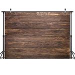 LYWYGG 8x6ft Thin Vinyl Brown Wood Backdrop Photographers Retro Wood Wall Background Cloth Seamless CP-19-0806