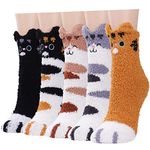 JaosWish Fluffy Socks for Women and Girls, Animal Bed Socks Warm Cosy Thermal Fuzzy Slipper Socks for Winter