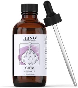 HBNO Garlic Fragrance Oil - Huge 4 oz (120ml) Value Size - Ideal for Soap & Candle Making, Perfumes, Home Fragrances, Reed Diffusers, Bath Bombs, Linen Sprays, Lotions, and Car Fresheners