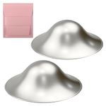 2Pcs Silver Nipple Shields for Breastfeeding 925 Sterling Silver Nipple Cups Essentials Breast Shields for Nursing Newborns Guards and Pads Soothe Sore Nickel Free Sensitive Nipples Protection