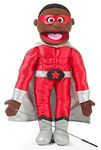 25" Superhero Boy, Black, Full Body, Ventriloquist Style Puppet