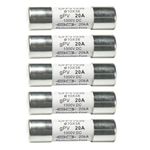 HQRP 5-Pack Solar PV Fast Acting Photovoltaic Fuse Link CFPV-1038, gPV type, 20 Amp 1000V DC, 10x38mm, 20kA IR, Replacement for Littelfuse SPF020, In-Line Midget Ceramic Fuses for Solar Power Systems