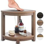 ROHKEX Corner Shower Stool - Waterproof Heavy Duty Shower Bench for Shaving Legs & Inside Shower Use - Sturdy Bathseat for Relaxation - Shower Shelf & Seat - Indoor & Outdoor Easy Assemble