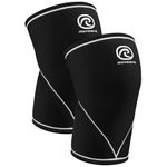 Rehband 7051 Classic 7mm V-Knee-Sleeve for Weightlifting, Competition Grade Powerlifting Knee Sleeve, Compression Sleeve for Crossfit, Squats, Gym, Colour:Black - 1 Pair, Size:Large