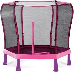 7ft Junior Trampoline with Enclosure Net - Pink