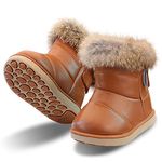 Kids Snow Boots Toddler Girls Boys Waterproof Toddler Winter Boots Lightweight Fur Lined Winter Shoes Outdoor Indoor Baby Walking Boots (Toddler/Little Kid)