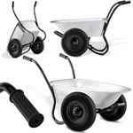 GARDEBRUK® Heavy Duty Wheelbarrow 100L | 2x Pneumatic Twin Tyres | 150KG Max Capacity | Steel Rim | Durable Garden Trolley for Transporting Grass Seed, Garden Tools, Compost, Mulch, Gravel | Silver