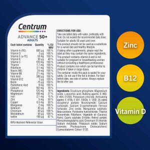 Centrum Advance 50+ Multivitamin Tablets, 180 Count