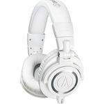 Audio-Technica ATH-M50x Over-Ear Professional Studio Monitor Headphones (Black) (NA, White)