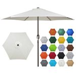 Blissun 7.5 ft Patio Umbrella, Yard Umbrella, Outdoor Market Umbrella with Push Button Tilt Crank (Creamy White)