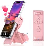 MILOUZ Remote Control Scrolling for Tiktok with Phone Stand,Page Turner for Kindle App E-Book,Bluetooth Camera Shutter Remote for iPhone, Android,iOS,iPad,Tablet(Pink