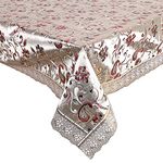 Kuber Industries Dining Table Cover|PVC Spill Proof Paisley Pattern Tablecloth|Kitchen Dinning Protector with Seamless Border, 60X90 Inch (Gold)