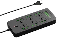 European Travel Plug Adapter, XYZCREAT Universal Power Adapter with 6 USB (2 USB C) Ports, 3000w, 110-240v, 6ft Type C International Plug Adapter, US to Italy Spain France European Travel Must Haves