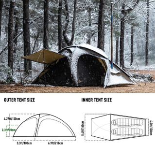 POMOLY LEO 2 Camping Hot Tent with Wood Stove, 1-2 Person, 20D Portable