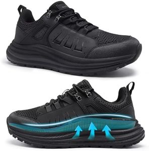 OrthoComfoot Men's Orthopedic Breathable Running Shoes: Casual Bunions Recovery Plantar Fasciitis Orthotic Arch Support Hammer Toes, Gym Athletic Workout Standing Walking Shoes Black Size 11