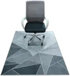Office Chair Mat for Hardwood Floor,60"x48" Under Desk Mat, Computer Chair Rug,Anti-Slip Carpet Chair Mats Floor Protector for Home Office,Black Grey