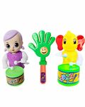 PRIMEFAIR Key Operated Cute Drummer Toy with Noisemakers Favors Concert Party Cheering Props Children clap clap Your Hands Small Hands Clapping Toy (BABY-PROPS-ELE-003)