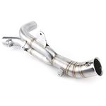 Exhaust Mid-Pipe, Qiilu Exhaust Mid-Pipe, Catalytic Converter Removed Cat Delete Exhaust Mid-Pipe Link-Pipe Fit for Yamaha YZF-R1 2009-2014