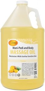 SPA REDI - Massage Oil, Pineapple, 128 Oz - Professional Pedicure, Manicure, Full Body Massage Therapy, Made with Almond Oil, Cotton Seed Oil, Sunflower Oil, Avocado Oil, Essential Oils, Vitamin E