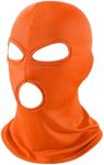 WYSUMMER 3 Hole Full Face Mask, Women Men Thin Balaclava Face Mask for Motorcycle Bike Hunting Cycling Cap Ski, Three Holes Orange, One Size