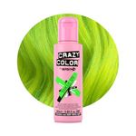 Crazy Color Vibrant Toxic UV Semi-Permanent Hair Dye. Highly Pigmented Neon Green Conditioning & Oil Nourishing Vegan Formula | No Bleach or Ammonia | 100ml