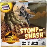 Jurassic World Dominion, Stomp N’ Smash Board Game Sensory Dinosaur Toy with Kinetic Sand Jurassic Park Movie Family Game, for Kids Ages 5 & up