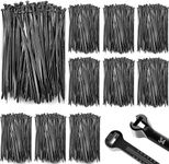 Blulu 1000 Pcs Cable Ties with Metal Tooth 45 lbs 7.9 Inch Stainless Steel Locking Device Nylon Black Cable Ties Self Locking Wire Ties Cord Wrap for Indoor Outdoor Garage Office Garden Workshop