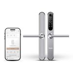 Simpled EF Weatherproof SlimSeries Smart Lock Touch, 7-in-1, Fingerprint Keyless Security Entry Door Lock, Bluetooth Electronic Deadbolt, Smartphone Access- Designed for The UK Weather, Silver