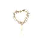 Infispace® Metal Heart Cake Topper with Shiny Pearls