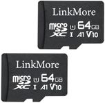 LinkMore 64GB XV11 Micro SD Card (2pack), A1, UHS-I, U1, V10, Class 10 Compatible, Read Speed Up to 95 MB/s, SD Adapter Included