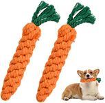Emperoch 2 Pcs Carrot Dog Toys,Puppy Carrot Rope Toy, Dog Chew Toy,Carrot Cotton Pet Rope Chew Toys for Small Medium Puppies