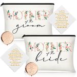 Coume 6 Pack Mother of the Groom Bride Cosmetic Bag Wedding Gifts and Makeup Mirror Mom Handkerchief for in Law Engagement Favor Gifts, as pictures show, Stylish