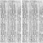 2 Pack Foil Curtain Backdrop Silver