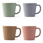 Irida Naturals Rice Husk Mighty Mugs for Coffee Set of 4-400 ml | Bamboo Fiber Based Reusable,Unbreakable Coffee & Tea Mug | Eco-Friendly,Microwave,Freezer & Dishwasher Safe Coffee Cup (Mixed Colors)