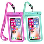 Universal Waterproof Case, IPX8 Water Proof Phone Pouch Dry Bag Compatible for iPhone 15 14 13 Max Pro Plus Galaxy S24 S23 up to 7.5", Protective Pouch for Pools Beach Kayaking Travel Bath (2-Pack)