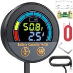 CAMWAY Battery Monitor with Shunt - 600A 10-100V Battery Voltmeter Ammeter with 8.2FT Cable, Data Storage Low Voltage Alarm Waterproof Battery Capacity Monitor for RV Boat Golf Cart