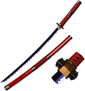 lkjad Wooden Sword Roronoa Zoro Katana, Anime Original Texture Japanese Samurai Sword, Kitetsu Katana for Cosplay Collection 40 Inches