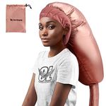 TEPENAR Bonnet Hair Dryer Attachment: Upgraded Extra Large Adjustable Hair Dryer Cap - Easy to Use for Natural Curly Textured Hair Care Styling Fast Drying - Rose Gold