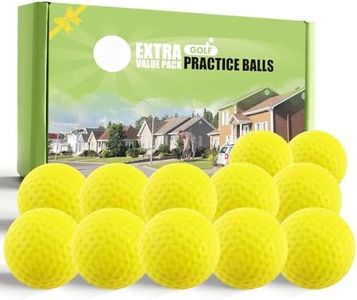 FINGER TEN Golf Practice Balls More Weight Real Ball Travel Value 12/24 Pack, 1/3 Distance of Regulation Golf Ball for Backyard Garden School, Ture Flight Feel Indoor Outdoor Use (Yellow, 24 Pack)