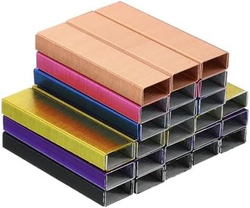 PATIKIL Staples for Stapler, 6 Pack(1000Pcs Staples Per Pack) 26/6 Standard 1/4 Inch Length Staples Jam Free for Home Office Supplies, Black/Rose Gold/Yellow/Rose Red/Purple/Blue
