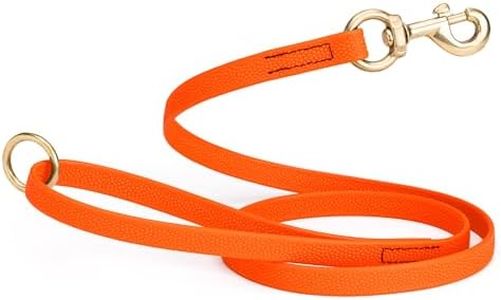Viper Biothane Dog Leash with No-Slip Pebble Emboss - Waterproof Dog Lead for Training, Beach, Hiking - Great for Play, Camping, or Backyard - Solid Brass Hardware, 5 ft, Hunter Orange