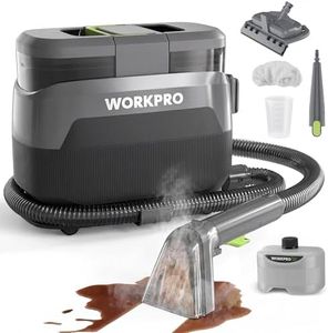 WORKPRO Portable Steam Carpet & Upholstery Cleaner Machine, 16KPa Suction with 4 Cleaning Modes, Spot Cleaner Machine with Heating System and Multi-Function Tools for Sofa, Pet Stains & Car Interior