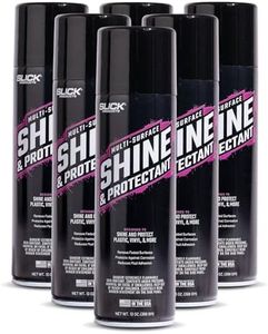 Slick Products Shine & Protectant, Long-Lasting High-Gloss Clear Coat Spray, Renew, Shine, and Protect Plastic, Vinyl, Rubber, Trim, and More (6-Pack)