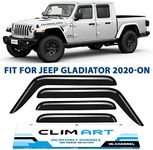 CLIM ART Incredibly Durable Rain Guards Compatible with Jeep Gladiator 2020-2023, Original Tape-on Window Deflectors, Vent Deflector, Window Visors, Car Accessories, 4pcs. - 420202