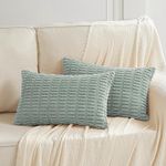 Fancy Homi 2 Packs Decorative Throw Pillow Covers for Living Room Couch Bed, Modern Farmhouse Boho Home Decor, Accent Cushion Case (14 x 24-Inch, Grey Blue)