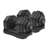 MuscleSquad 40kg Adjustable Dumbbell - 15 in 1 Dumbbell - 5kg to 40kg (Pair of Dumbbells)